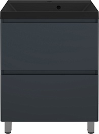 Style Line Тумба под раковину Манхэттен 60 Plus эмаль графит матовая – фотография-3